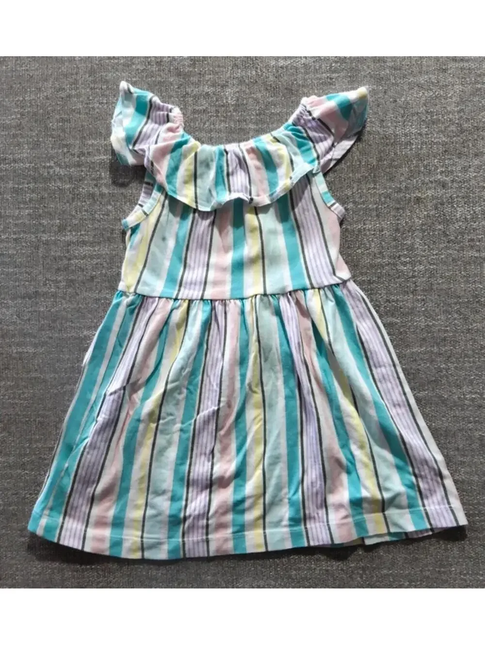 Carter's Toddler Girls Pastel Striped Ruffle Dress 18M #1079